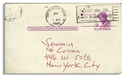 Hunter Thompson 1965 Letter -- Playboy ''bounced'' on His Article, ''...'Hefner himself' had vetoed the piece because it would look like they were getting their ideas from the SEPost...''